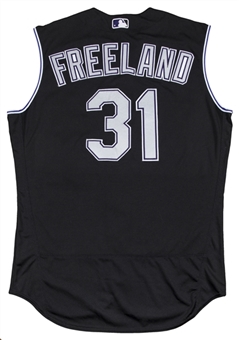 2017 Kyle Freeland Game Used Colorado Rockies Alternate Vest Jersey Photo Matched To 8 Games Including 3 Wins (Rockies LOA & Sports Investors Authentication)